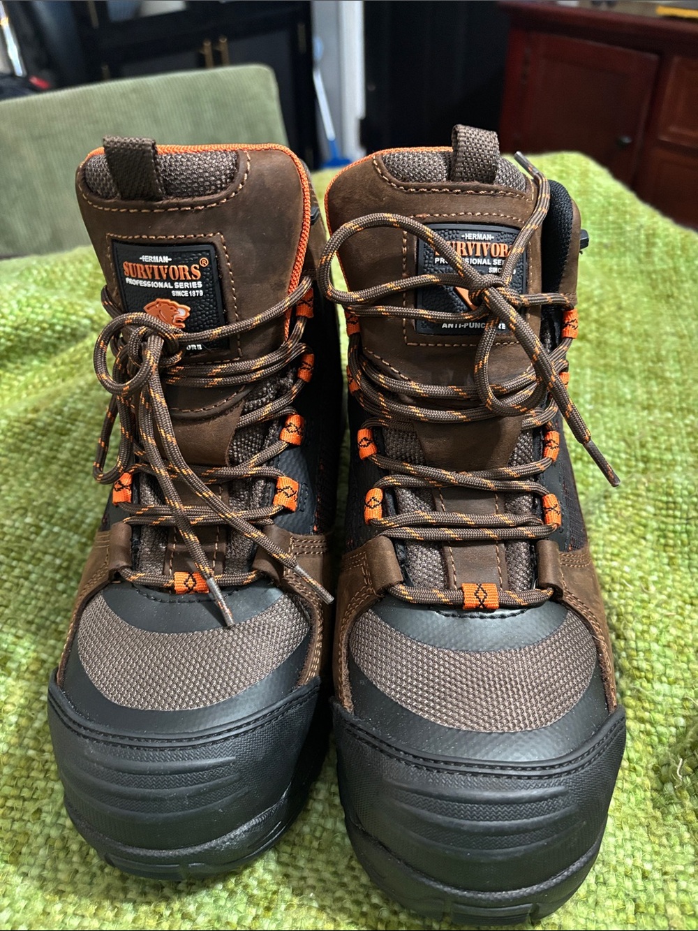 Herman Survivors Professional Men's Brown and Orange Waterproof Work Boots